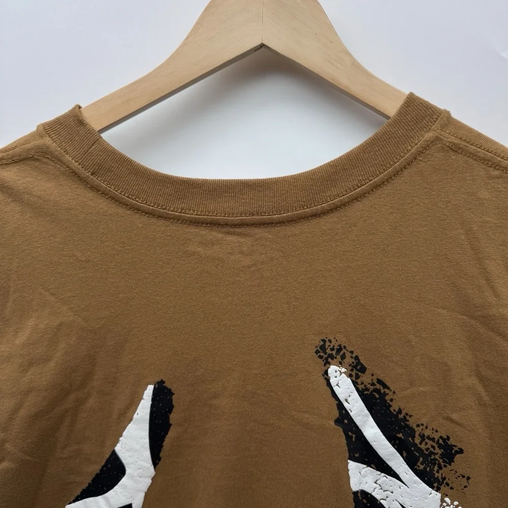 True Religion Painted Horseshoe Oversized Tee Shirt Mens Medium Brown NWT